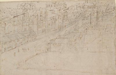 Panorama of London as Seen from Southwark: Borough High Street with St Mary Overy, 1554 by Anthonis van den Wyngaerde