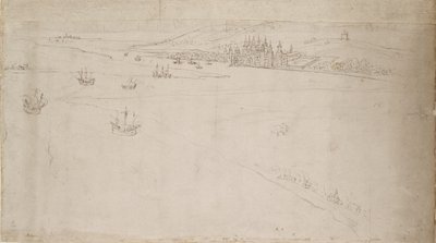 Panorama of London as seen from Southwark: Greenwich, 1554 by Anthonis van den Wyngaerde