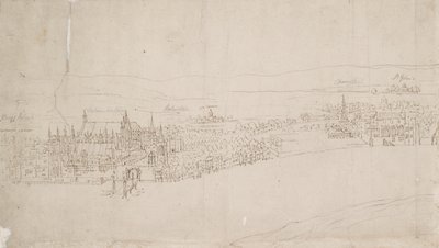 Panorama of London as seen from Southwark: Westminster by Anthonis van den Wyngaerde