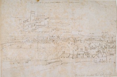 Sheet of studies of the Palaces of Hampton Court, Richmond and surrounding Countryside by Anthonis van den Wyngaerde