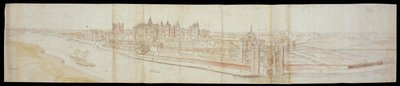 View of Hampton Court Palace from the South, with the River in the Foreground, 1558 by Anthonis van den Wyngaerde