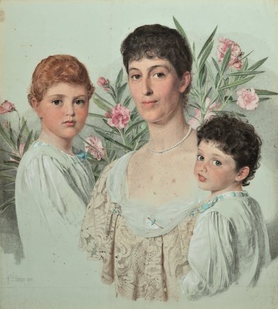 Portrait of a Mother and Her Two Children by Anthony Frederick Augustus Sandys