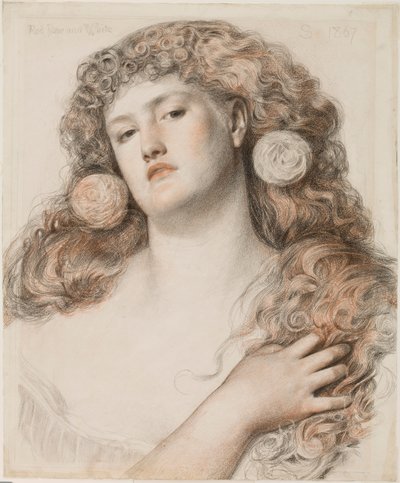 Red Rose and White, 1867 by Anthony Frederick Augustus Sandys