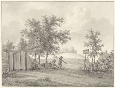 Dune Landscape with Two Gleaners by Anthony Oberman