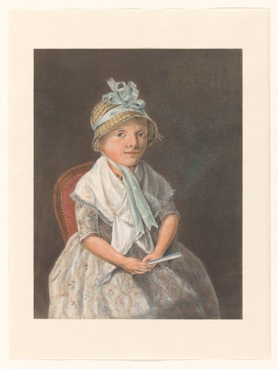 Portrait of a Girl, Sitting with a Fan by Anthony Oberman