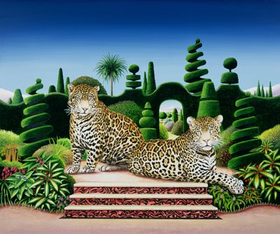Jaguars in a Garden by Anthony Southcombe