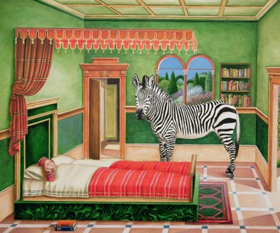 Zebra in a Bedroom by Anthony Southcombe