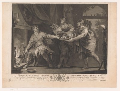 Manius Curius Dentatus Rejecting the Bribes of the Samnites (Seventeenth-Century Paintings from the Devonshire Collection) by Anthony Walker