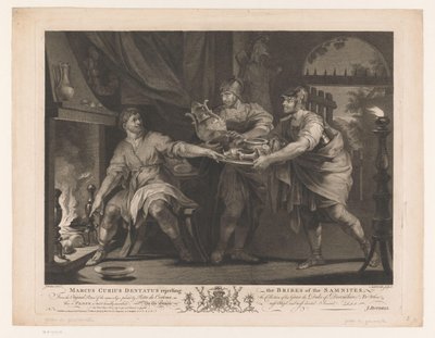 Manius Curius Dentatus Rejecting the Bribes of the Samnites (series title: Seventeenth-Century Paintings from the Devonshire Collection) by Anthony Walker