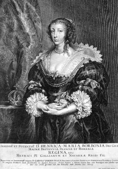 Portrait of Henrietta Maria, Engraved by Pieter de Jode by Anthony van (after) Dyck
