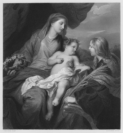 The Marriage of St Catherine, from the picture in the Royal Collection by Anthony van (after) Dyck