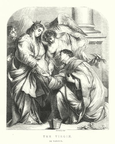 The Vision of the Blessed Hermann Joseph (engraving) by Anthony van (after) Dyck