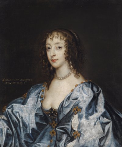 Portrait of Queen Henrietta Maria of France by Anthony van (studio of) Dyck