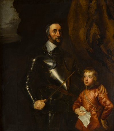 Portrait of Thomas, the Earl of Arundel with One of His Grandsons by Anthony van (studio of) Dyck