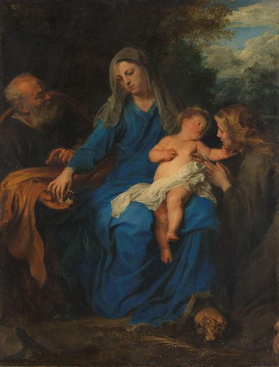 The Holy Family with a Female Saint in Adoration by Anthony van Dyck (follower of)