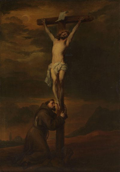 St Francis Lamenting at the Foot of the Cross by Anthony van Dyck (possibly copy after)