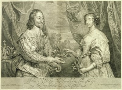 Charles I and Henrietta Maria (engraved by George Vertue) by Anthony van Dyck