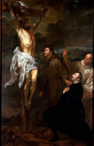 Francesco Orero Worshipping the Crucifix in the Presence of Saint Francis and Saint Bernard by Anthony van Dyck
