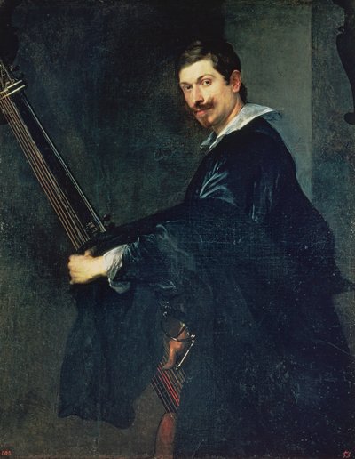 Man with a lute, portrait of the musician Jacob Gaultier, a lutenist at the English court by Anthony van Dyck