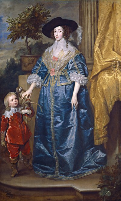 Queen Henrietta Maria with Sir Jeffrey Hudson by Anthony van Dyck