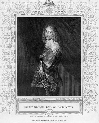Robert Dormer, Earl of Caenarvon, print made by H. Robinson, illustration from 