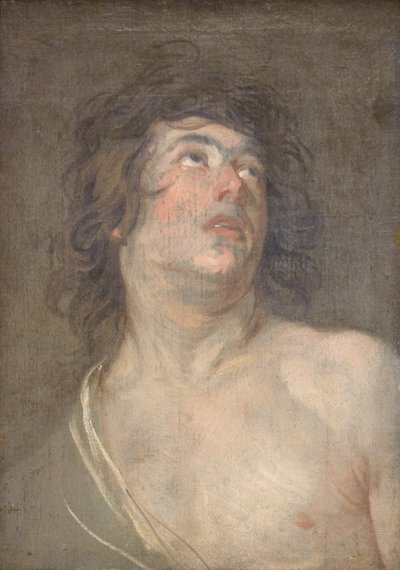 Study Head of a Young Man Looking Upwards. St Sebastian by Anthony van Dyck