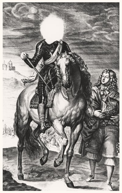 Headless equestrian portrait originally of Louis of France, engraved by Pierre Lombard (1612-80) by Anthony van after Dyck