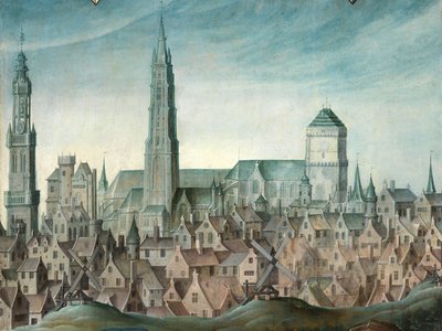 Portrait of Juan Pardo II and His Wives Anna Ingenieulandt and Maria Anchemant (detail) by Anthuenis (1536 1613) Claeissins or Claeissens
