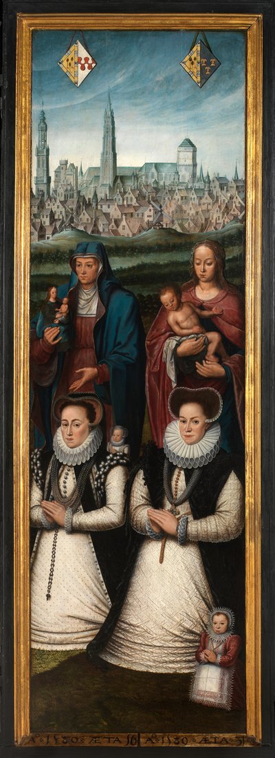 Portrait of Juan Pardo II and his wives Anna Ingenieulandt and Maria Anchemant (detail) by Anthuenis (1536 1613) Claeissins or Claeissens