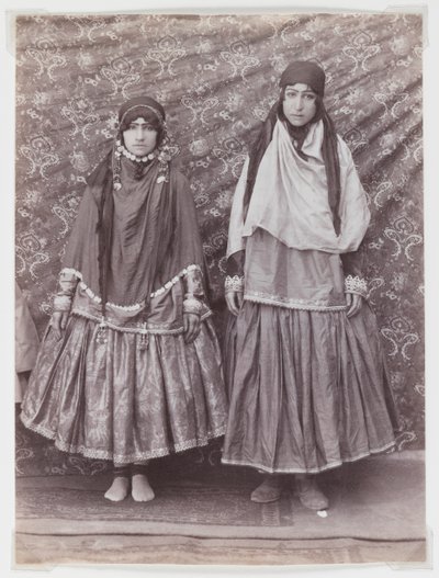 Two women in tribal costume by Antoin Sevruguin