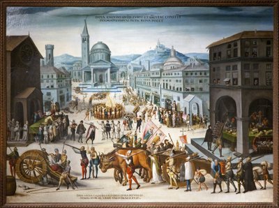 Sack of Lyon by the Calvinists in 1562 by Antoine (school of) Caron
