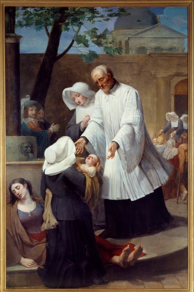 Saint Vincent de Paul helping the plague ridden by Antoine Ansiaux