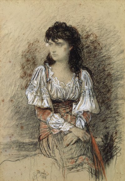 A Dressed Up Peasant, 1876 by Antoine Auguste Ernest Herbert or Hebert