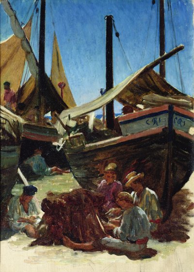 Anzio, The Port by Antoine Auguste Ernest Herbert or Hebert