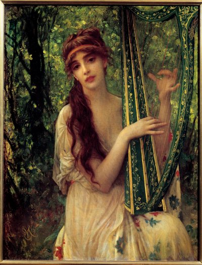 Music (Portrait of Agathe Calmel) by Antoine Auguste Ernest Herbert or Hebert
