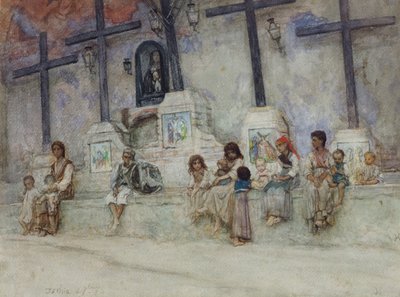 The Calvary of Ischia by Antoine Auguste Ernest Herbert or Hebert
