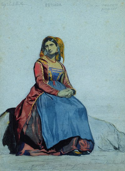 Woman of Procida, seated by Antoine Auguste Ernest Herbert or Hebert