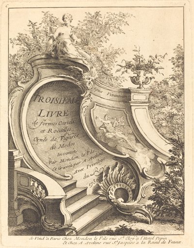 Third Book of Cartels and Rococo Forms Title Page by Antoine Aveline
