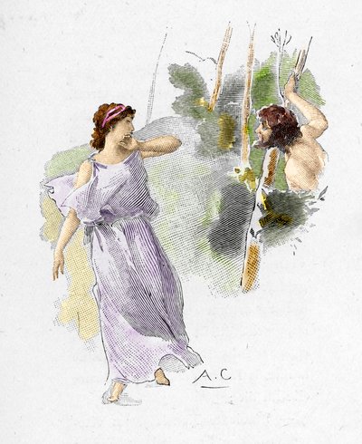 Odyssey of Homer: Nausicaa, Daughter of King Alcinous, Sees Ulysses Naked and Starving Asking Her for Help by Antoine Calbet