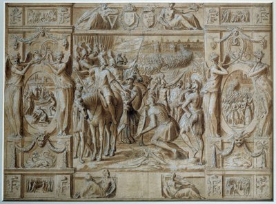 The Submission of Milan (Drawing by Antoine Caron) by Antoine Caron