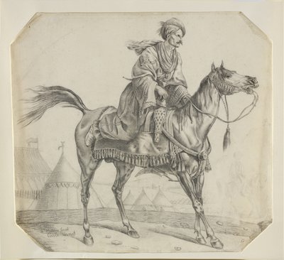 A Mameluke Mounting his Horse by Antoine Charles Horace Vernet