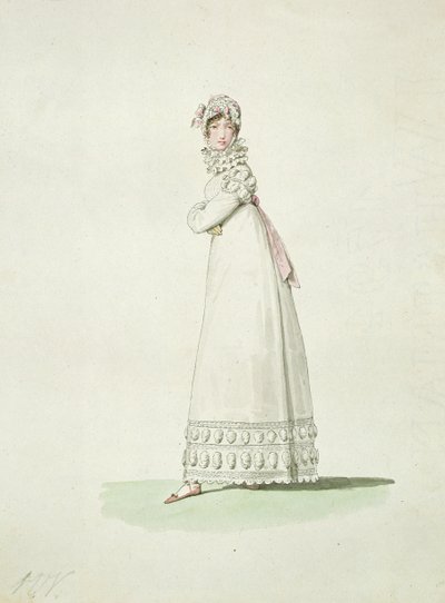 Elegant Woman in an Outdoor Dress by Antoine Charles Horace Vernet