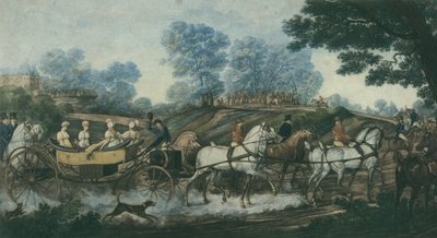 Hunt meeting, engraved by Philibert Louis Debucourt early 19th century by Antoine Charles Horace Vernet