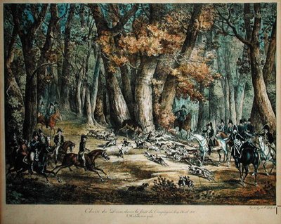 Hunting Deer in the Forest at Compiegne, 27th April 1818 by Antoine Charles Horace Vernet