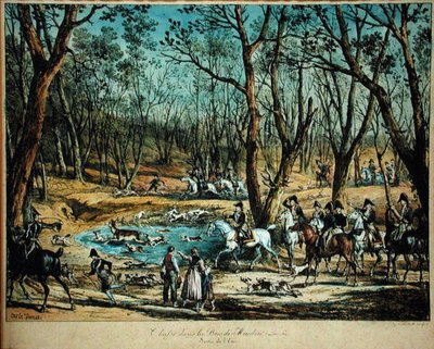 Hunting in the Woods at Meudon, 29th March 1819 by Antoine Charles Horace Vernet