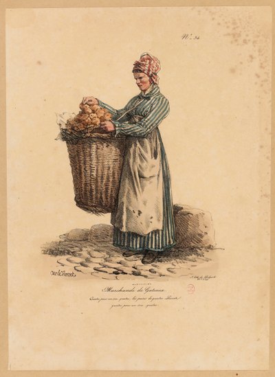 The Cake Seller, number 34 from The Cries of Paris series, engraved by Francois Seraphin Delpech by Antoine Charles Horace Vernet