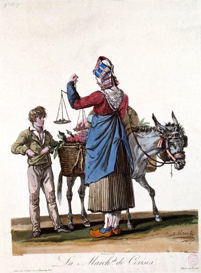 The Cherry Seller, engraved by Philibert Louis Debucourt by Antoine Charles Horace Vernet