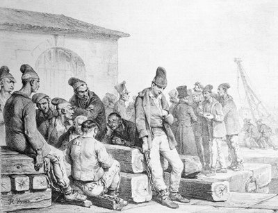 The Convicts, engraved by Francois Seraphin Delpech, first half 19th century by Antoine Charles Horace Vernet