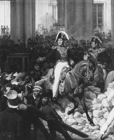 The Duke of Orleans Leaves the Palais-Royal and Goes to the Hotel de Ville on 31st July 1830 (detail) by Antoine Charles Horace Vernet
