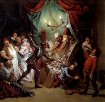 Don Quixote demolishes the puppets he thinks are Moors by Antoine Coypel